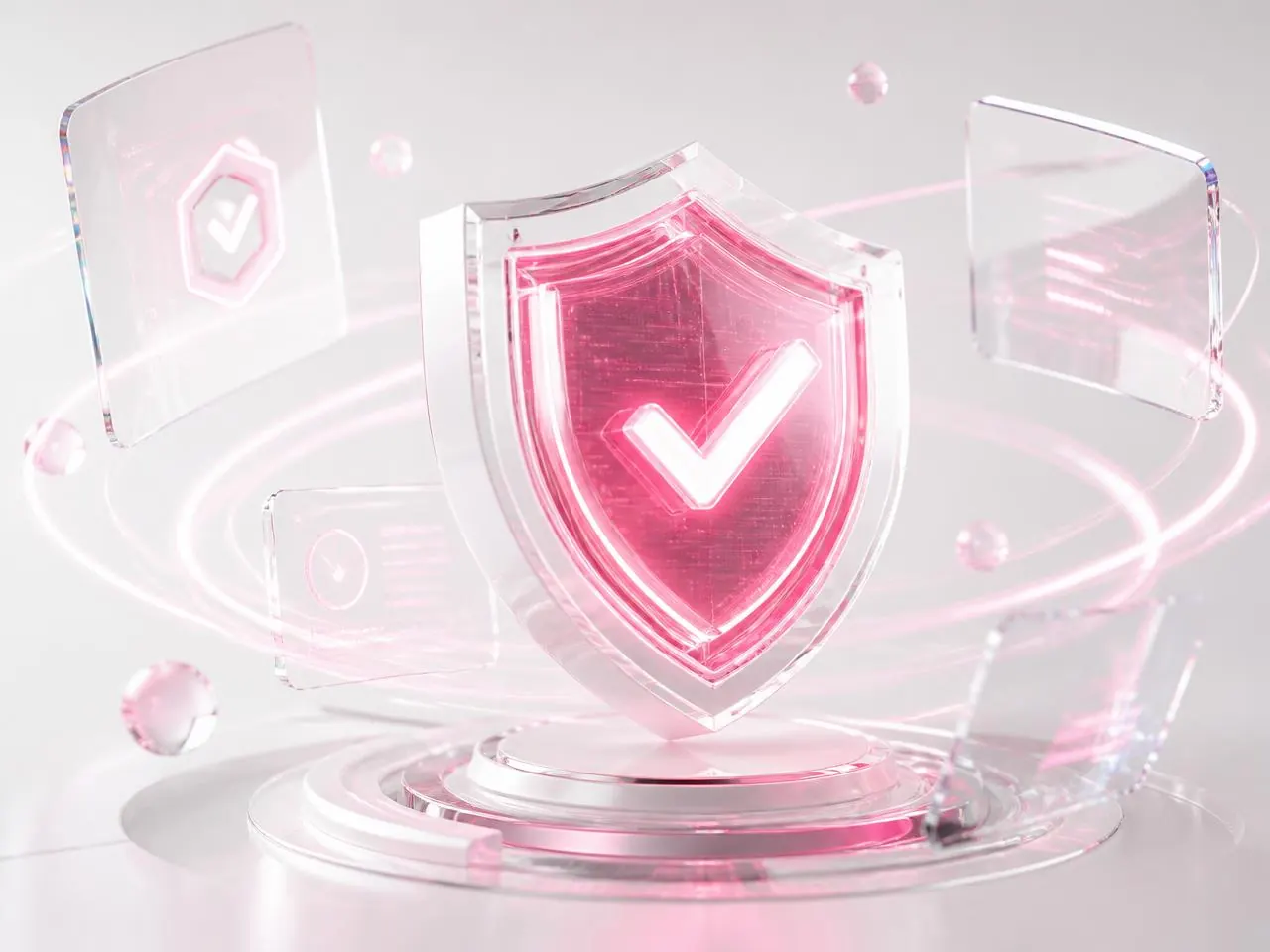 Holographic pink verification shield representing Pink KYC verified accounts